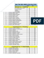 Ta 201 a Student Section Experiment List