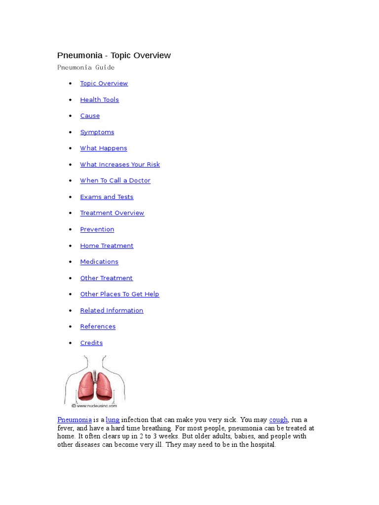 Understanding Pneumonia Symptoms and Risks | PDF