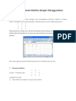 Menghitung Operasi Matriks Dengan Menggunakan Microsoft Excel - 1