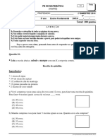 Prova PB Matematica 3ano Manha 2bim PDF