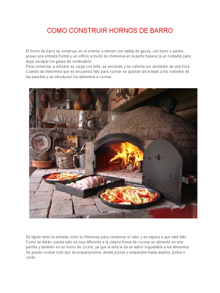 Guía para Construir Hornos de Barro | PDF | Parilla | Alimentos, image size:768x1024