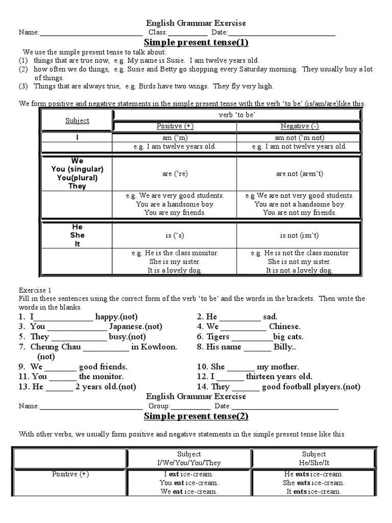 Class 11 Simple Present Tense Guide | PDF | English Grammar ...
