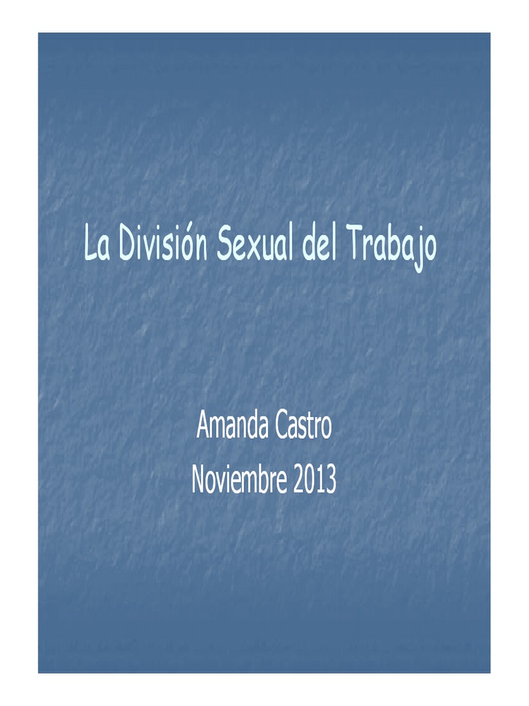 La Division Sexual Del Trabajo PDF PDF Trabajadora doméstica Mujer