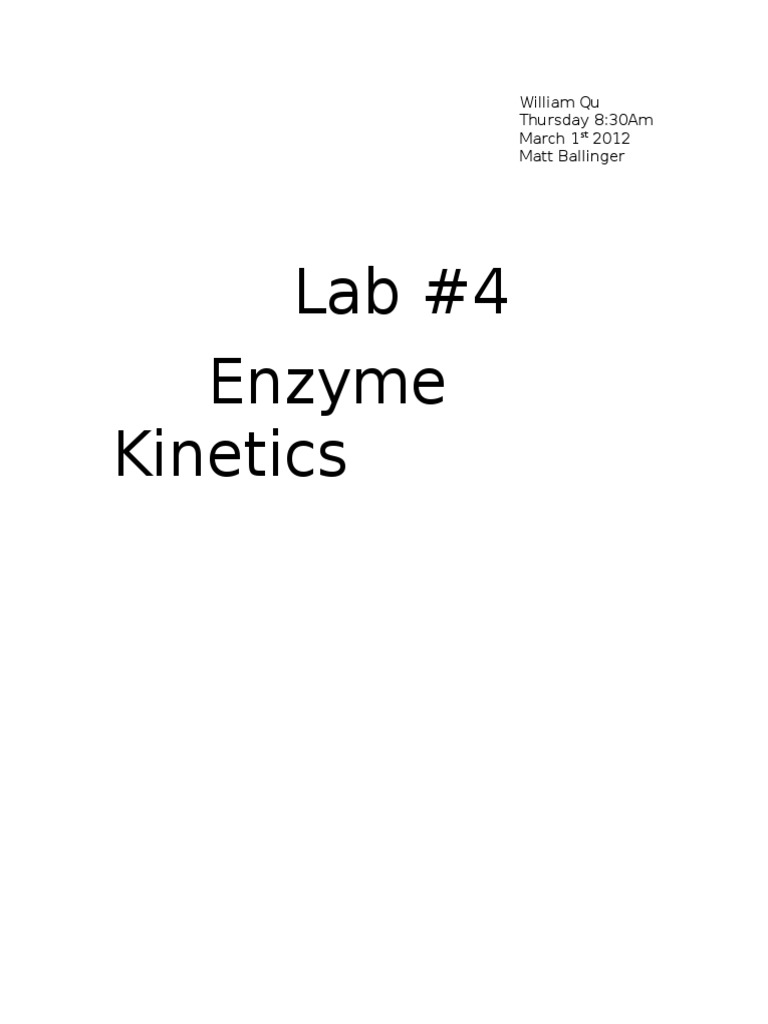 Lab 4 PDF Enzyme Analytical Chemistry