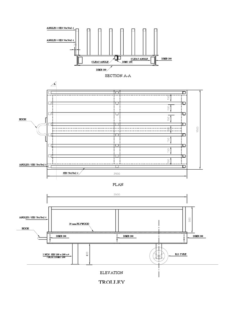 Tractor Trolley Engineering Drawing | PDF