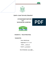 Internship Report ON MCB Bank Limited: Quaid-e-Azam University Islamabad