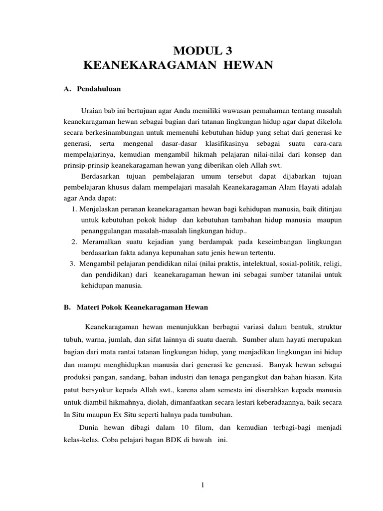 Modul 3 Keanekaragaman Hewan
