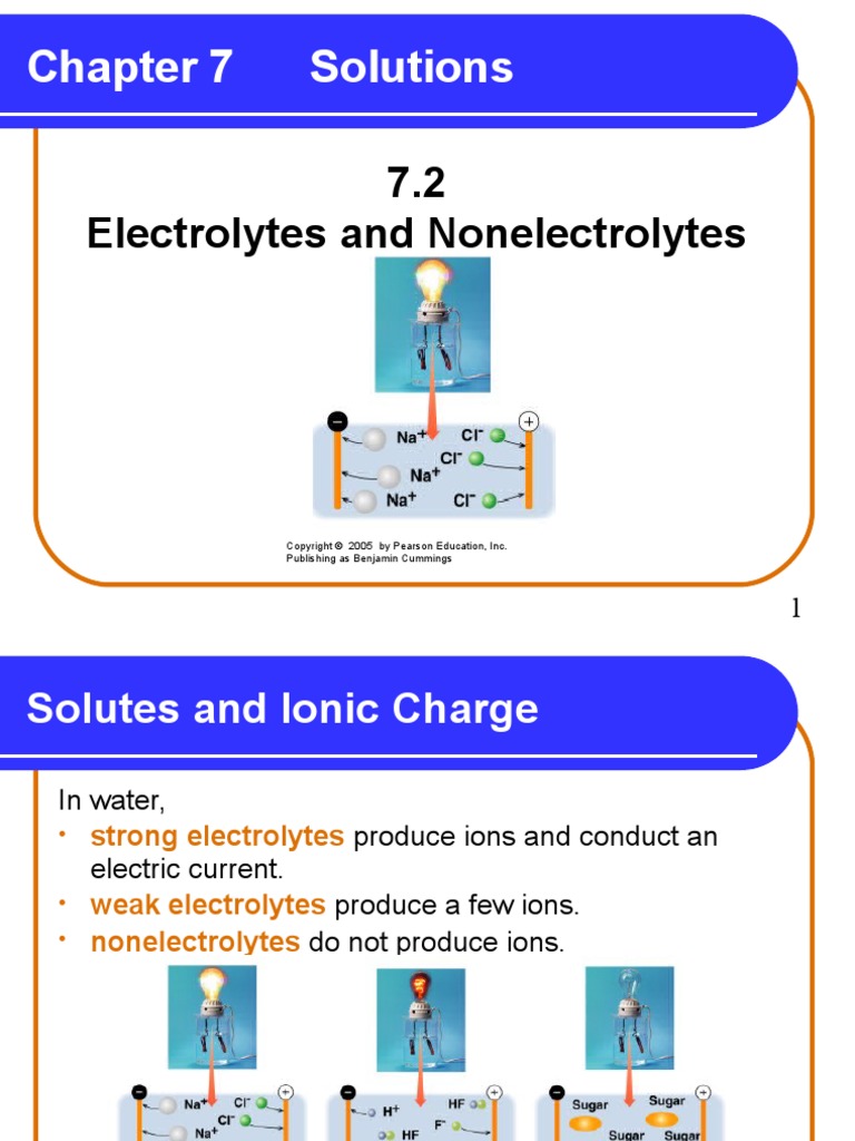 7.2 Electrolytes and Nonelectrolytes Chapter 7 Solutions PDF