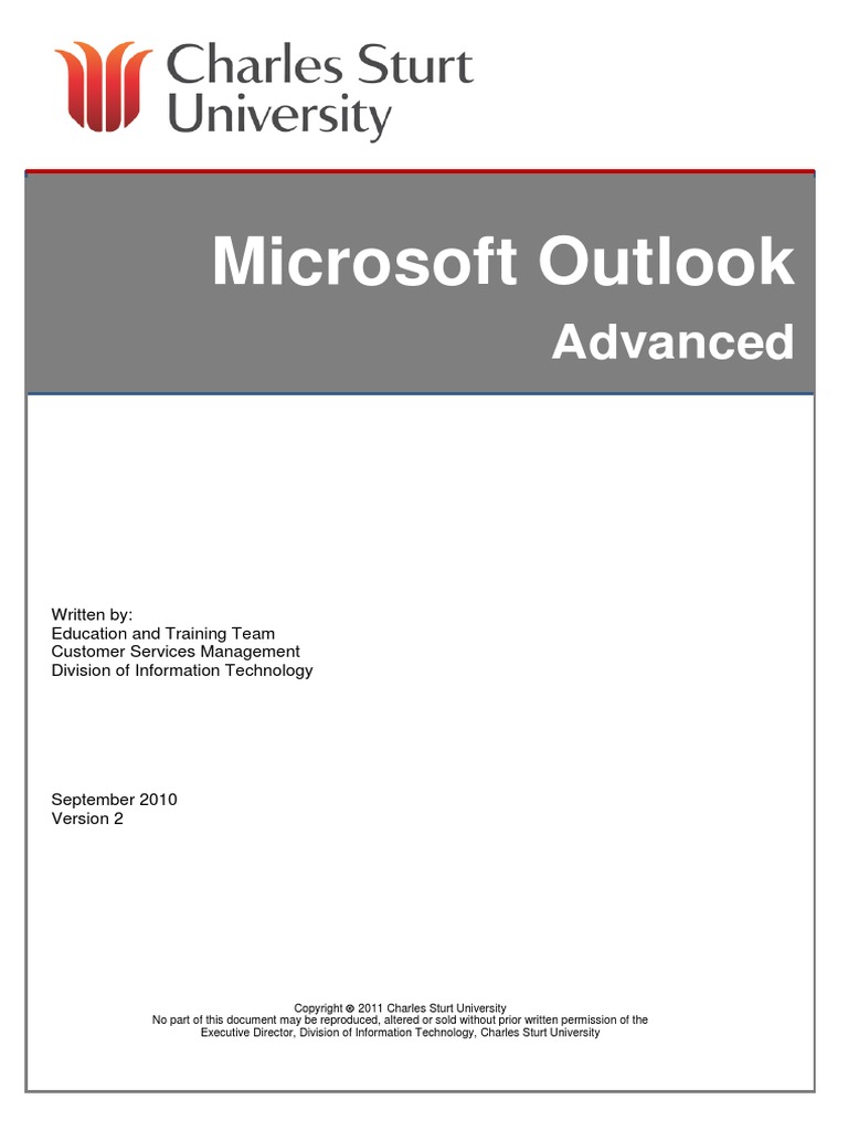 Advanced Outlook 2007 User Guide | PDF