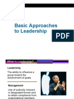 Basic Approaches To Leadership