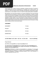 EN 606/ 403 Energy Resources, Economics & Environment 3-0-0-6