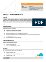 Lesson Writing Newspaper Article PDF