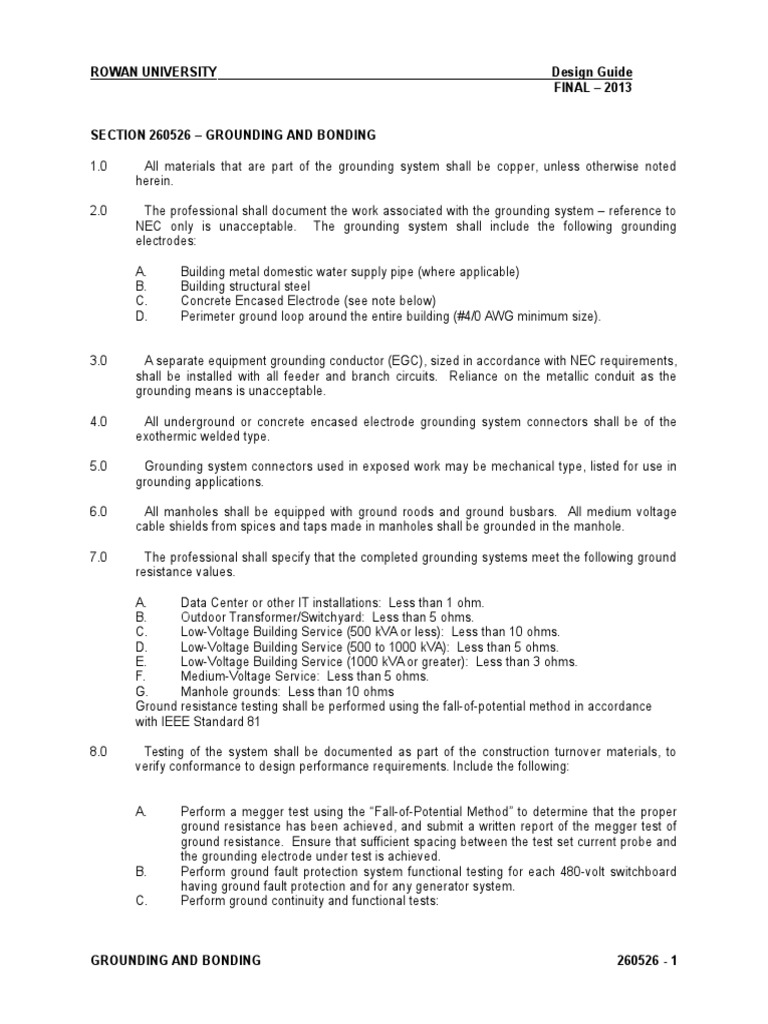 Grounding and Bonding Design Guide | PDF | Equipment | Electricity