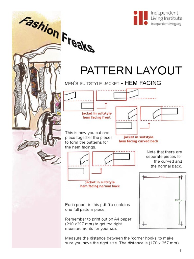 Pattern Layout: ' - Hem Facing | PDF