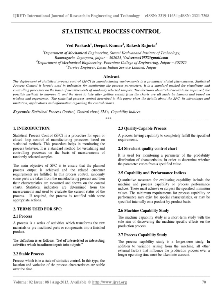 Statistical Process Control | PDF | Business Process | Statistics