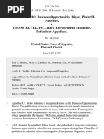 J.F. Straw, D/B/A Business Opportunities Digest v. Chase Revel, Inc., D/B/A Entrepreneur Magazine, 813 F.2d 356, 11th Cir. (1987)