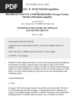 Michael W. Bass v. Board of County Commissioners, Orange County, Florida, 242 F.3d 996, 11th Cir. (2001)