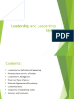 Leadership and Leadership Styles
