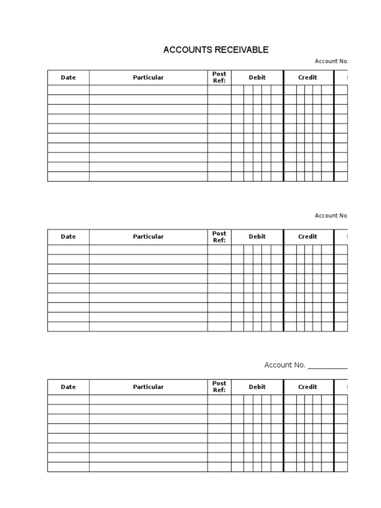 Accounts Receivable: Date Particular Debit Credit Balance Post Ref | PDF