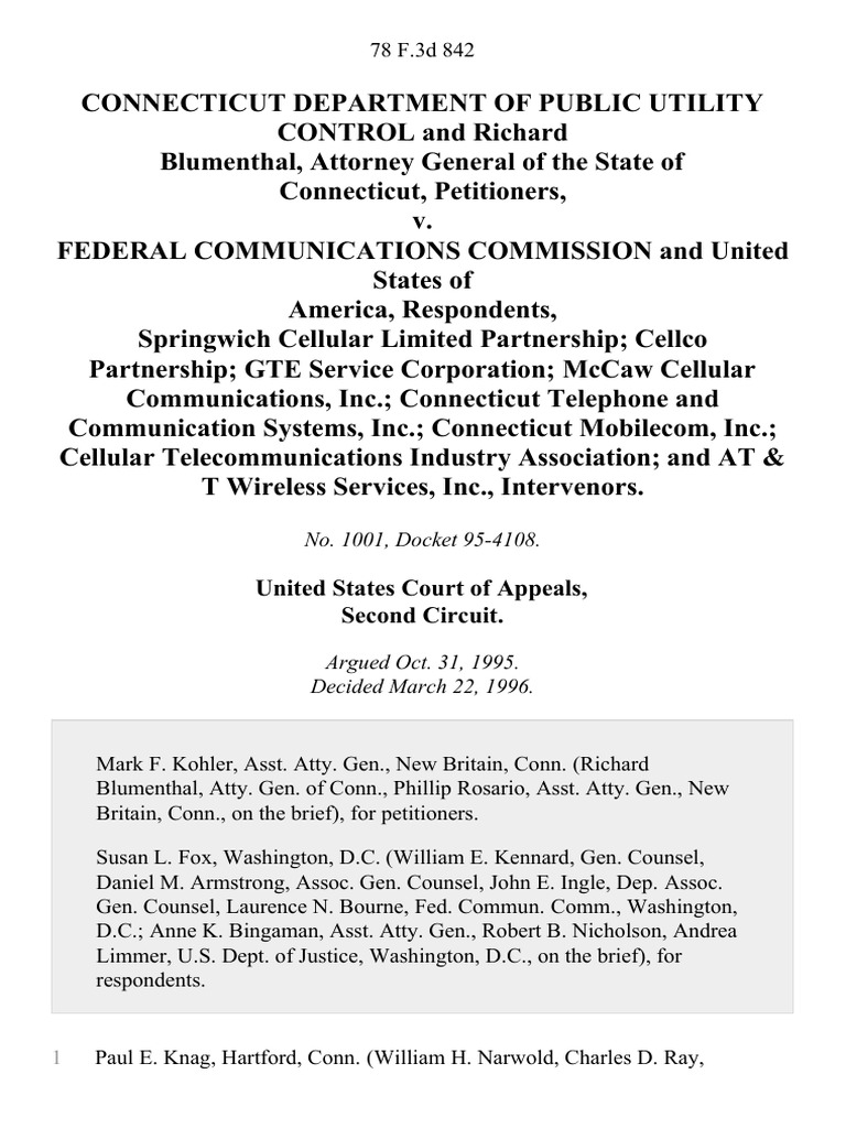 Connecticut Department of Public Utility Control and