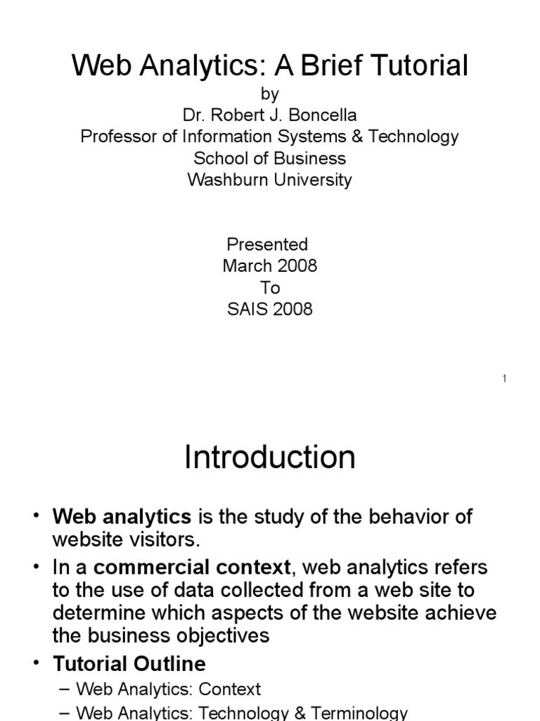 Web Analytics Tutorial Pdf Web Server Internet Web