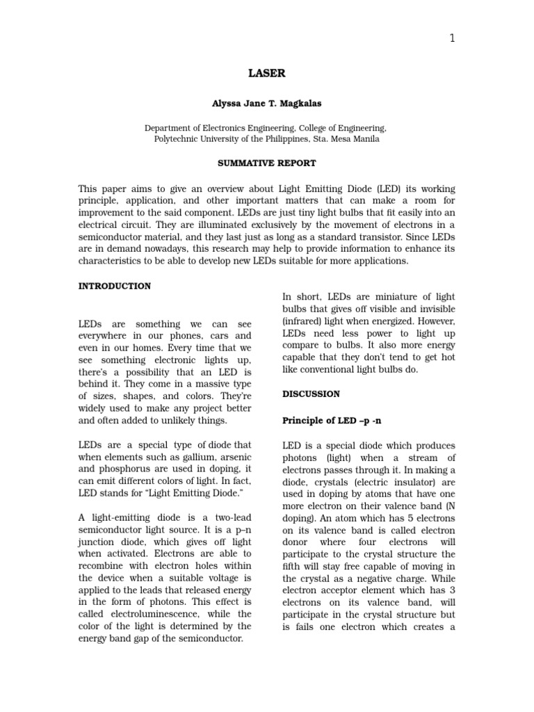 Research 3 - Led | PDF | Light Emitting Diode | P–N Junction