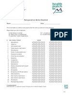 Perioperative Skills Checklist: Name: - Date