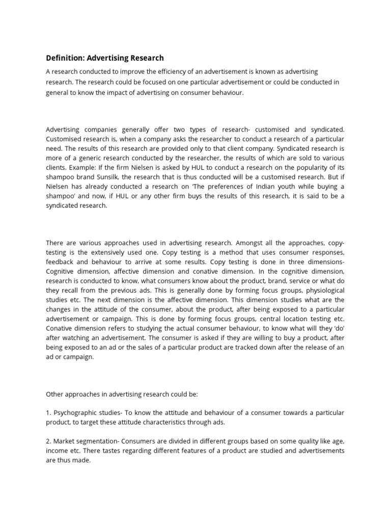 Understanding Advertising Research Methods | PDF | Advertising ...