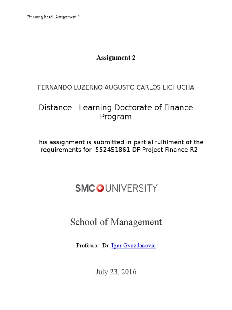 Preliminary Risk Assessment In Project Finance Pdf