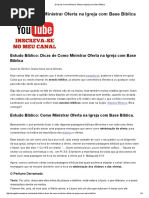 Dicas de Como Ministrar Oferta Na Igreja Com Base Bíblica