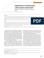 Referral To Rehabilitation in Parkinson's Disease Who, When and To What End