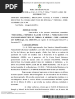 Resolución judicial que suspende el aumento a la energía eléctrica en la Argentina