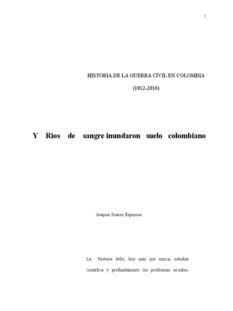 Historia de la Guerra Civil en Colombia | PDF | Imperio español | Colombia
