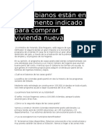 Colombianos Están en El Momento Indicado Para Comprar Vivienda Nueva