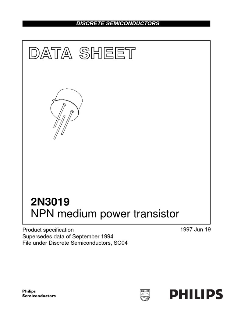 2N3019 NPN Power Transistor Datasheet PDF Bipolar Junction