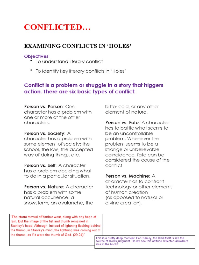 Types Of Literary Conflict Pdf Cognitive Science Psychology