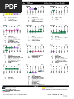 Walton County School Calendar 2025-26 | PDF