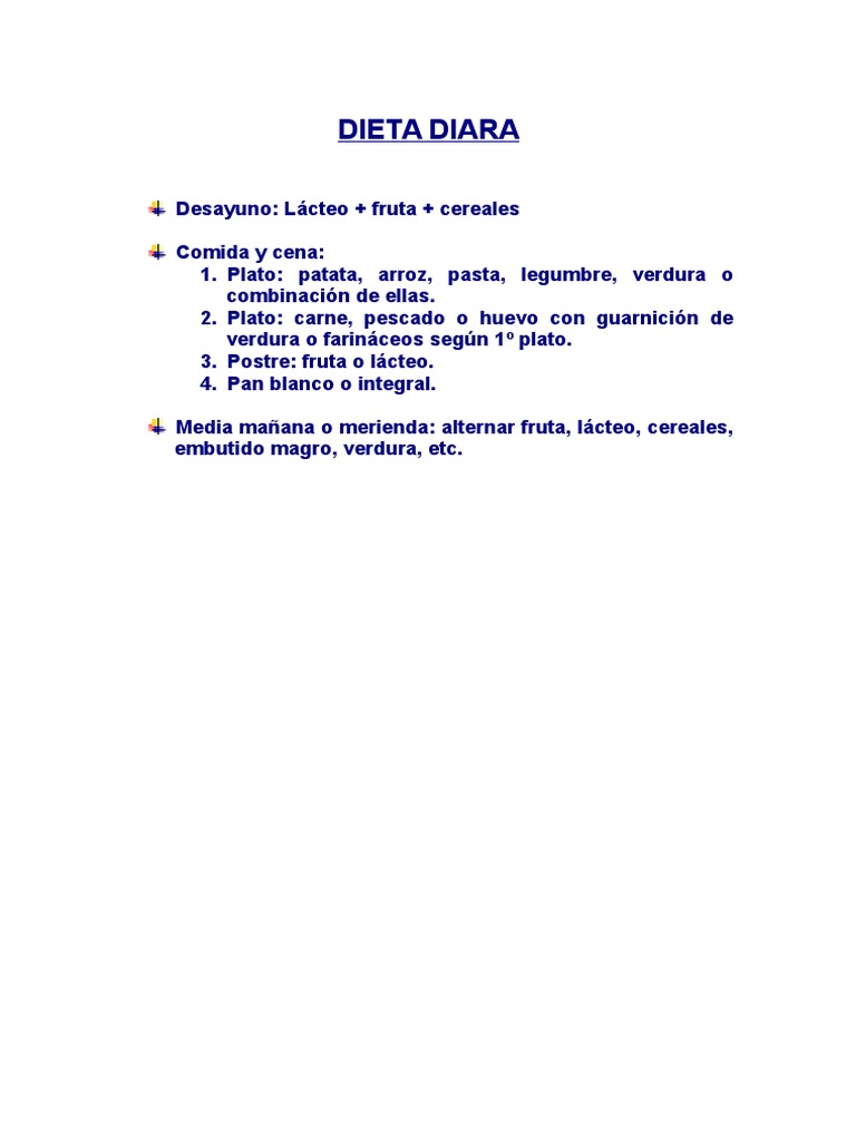 Plan de dieta diaria equilibrada | PDF