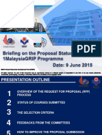 Briefing Session on Proposal Status Under 1malaysiagrip
