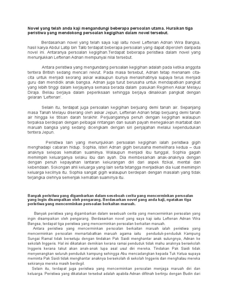 3 Peristiwa Persoalan Kegigihan Pdf