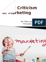 Principles of Marketing Report On Social Criticism in Marketing