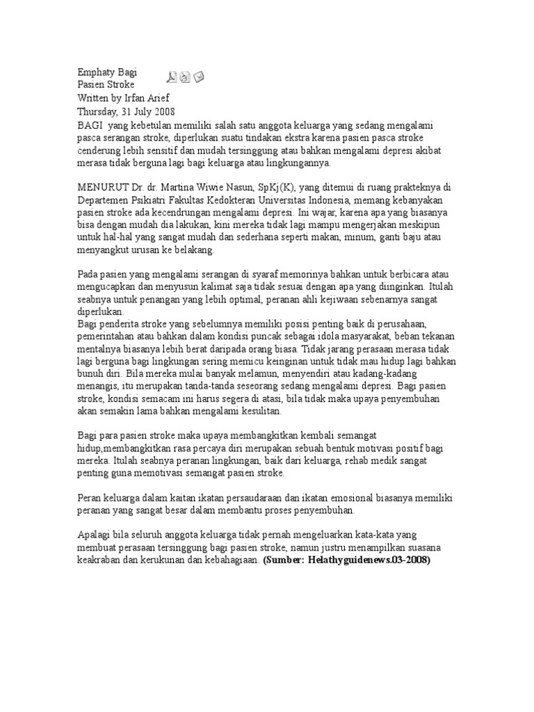 Emphaty Bagi Pasien Stroke Emphaty Bagi Pasien Stroke