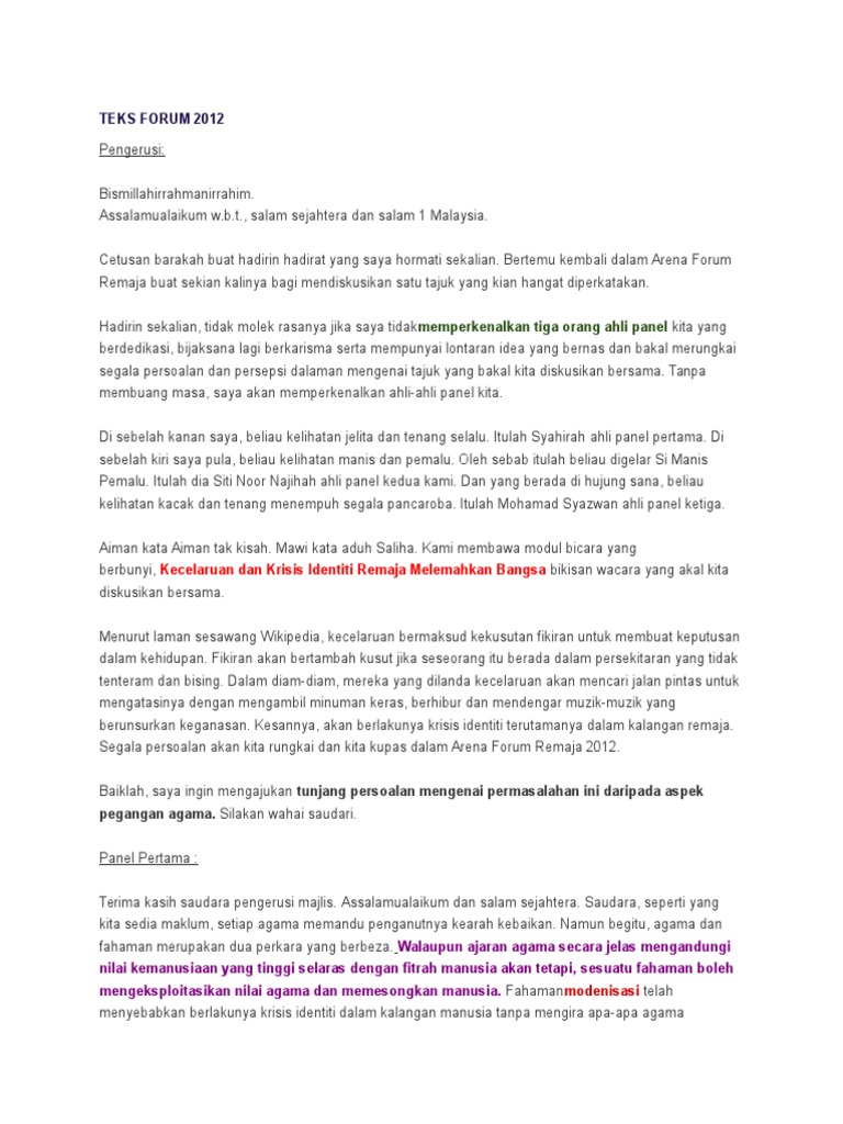 Teks Forum 2012 Pdf