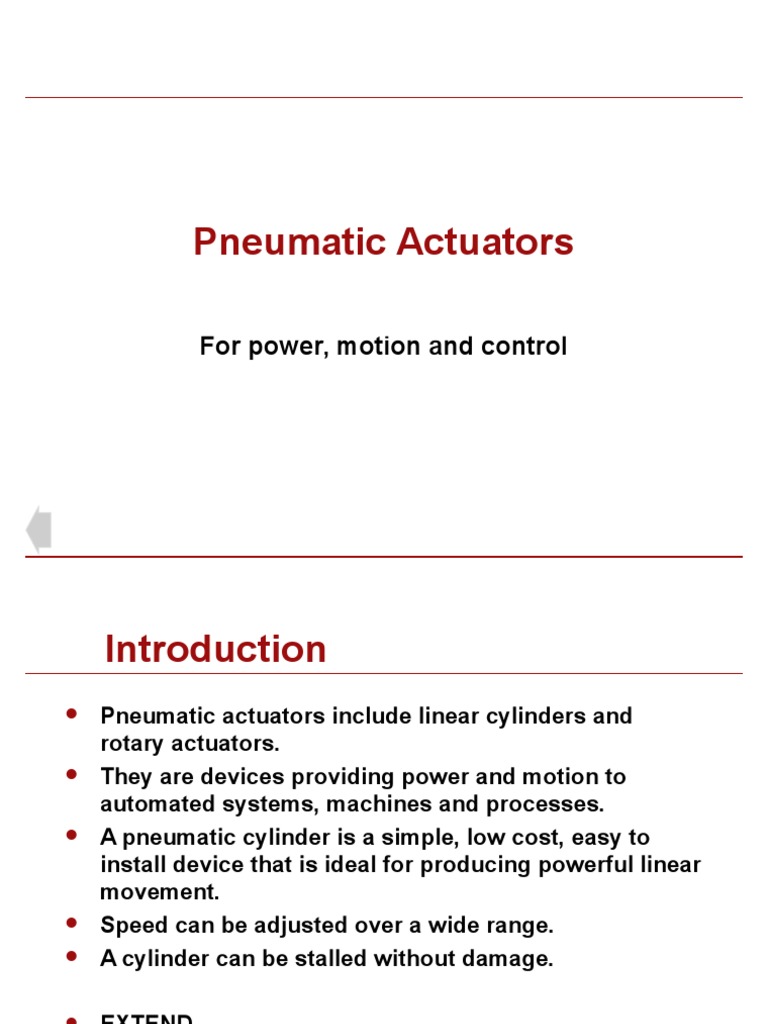 Pneumatic Actuators: For Power, Motion and Control | PDF | Actuator ...