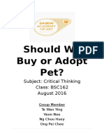 Should We Buy or Adopt Pets