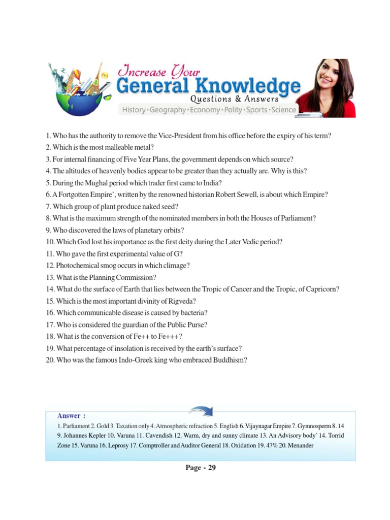 Key Questions and Answers on Various Topics | PDF | Travel