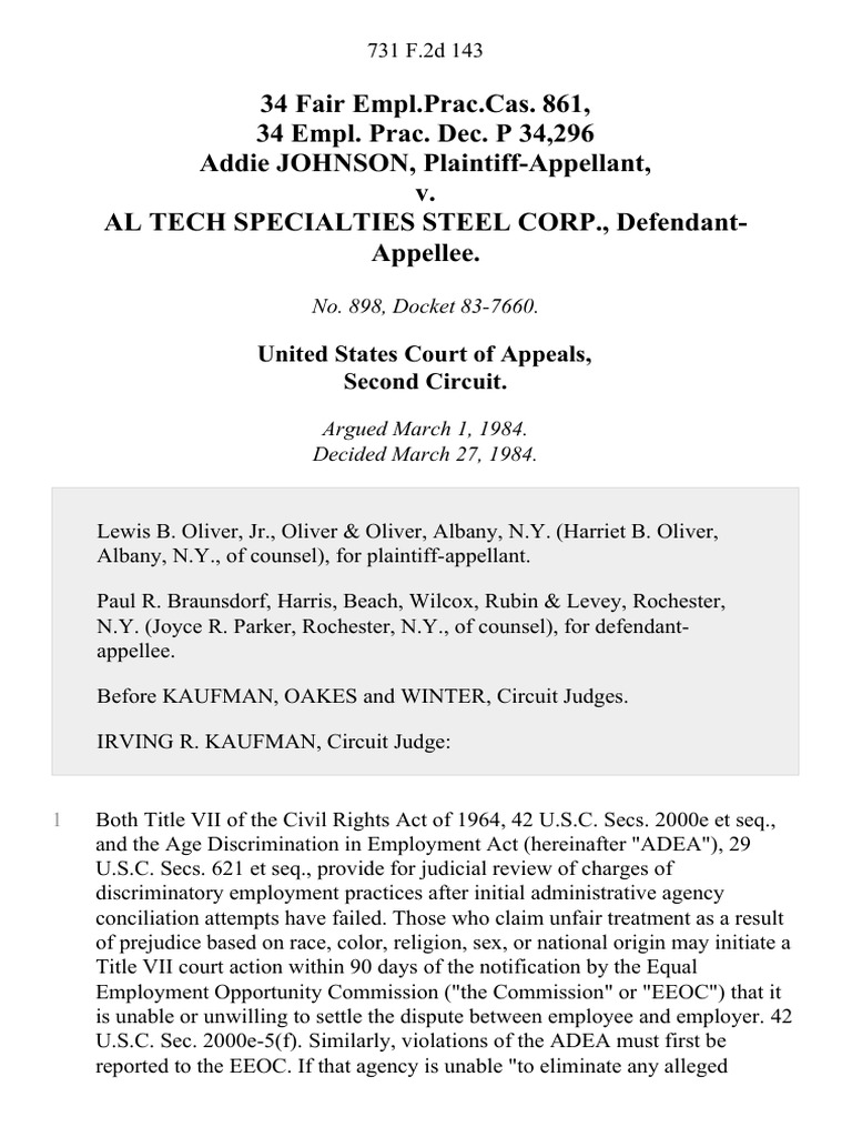 34 Fair Empl Prac.cas. 861, 34 Empl. Prac. Dec. P 34,296 Addie