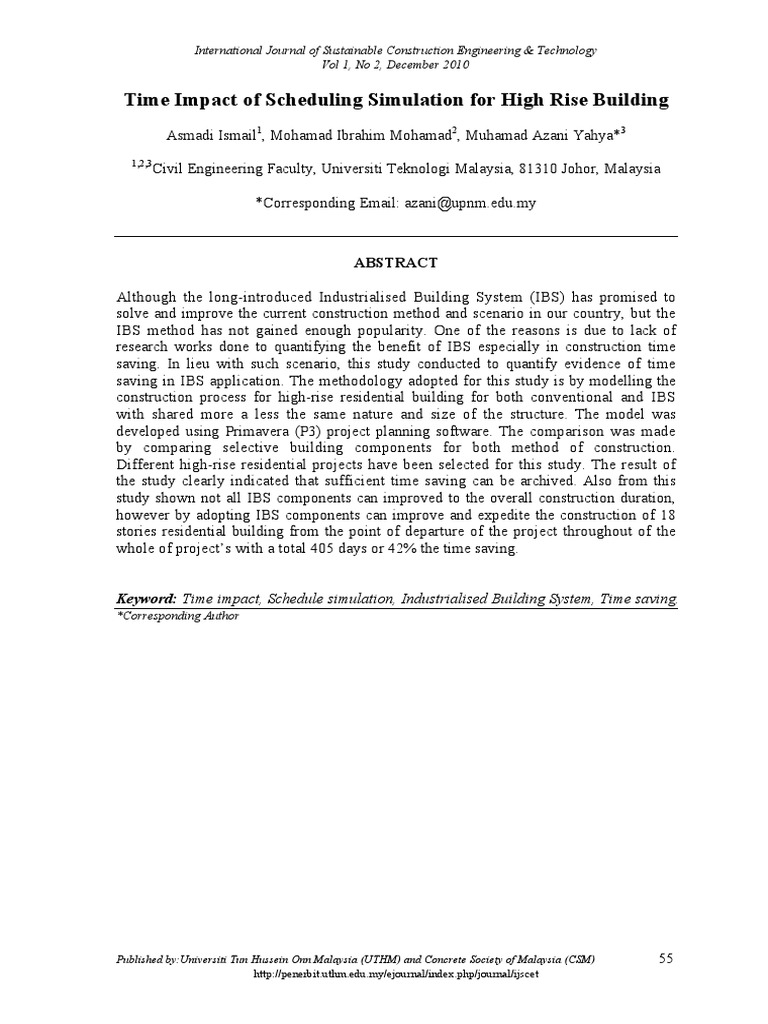 Scheduling For HIgh Rise Building | PDF | Scheduling (Production ...