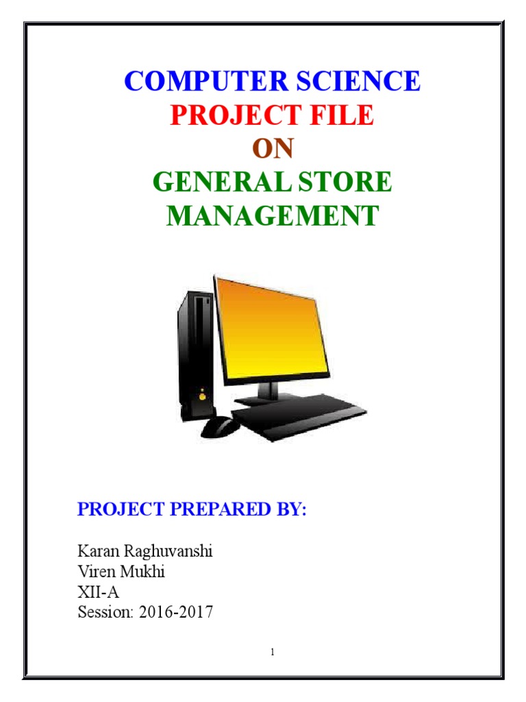 General Store Management System Project | PDF | Areas Of Computer ...