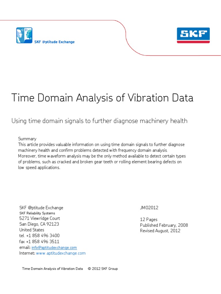 Time Domain Vibration Data Analysis | PDF | Spectral Density | Bearing ...